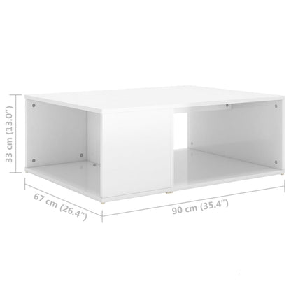 Soffbord Högglans Vit 90x67x33 cm
