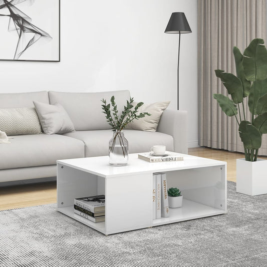 Soffbord Högglans Vit 90x67x33 cm