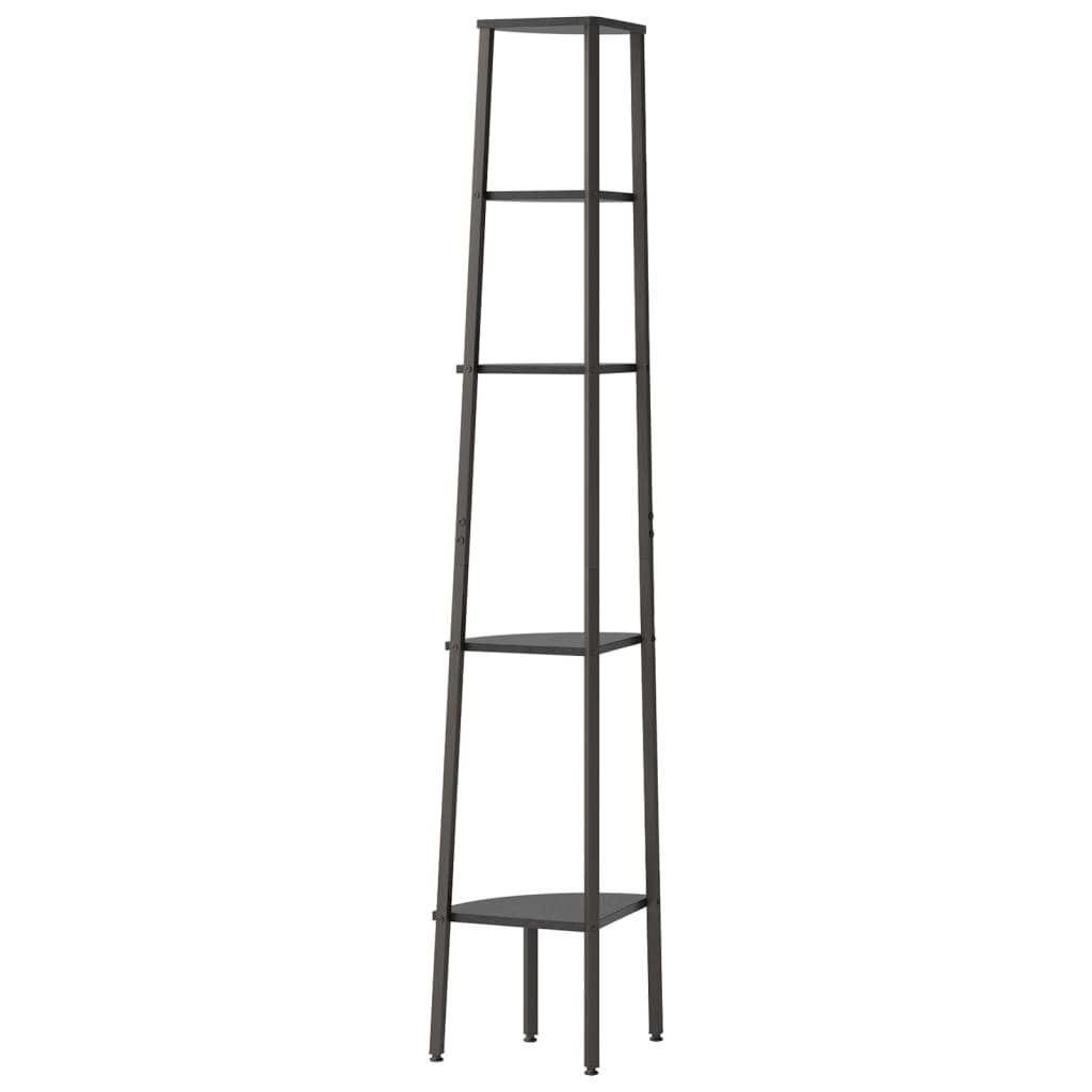 Hörnhylla 5 hyllplan Svart 45,5x31,5x180 cm