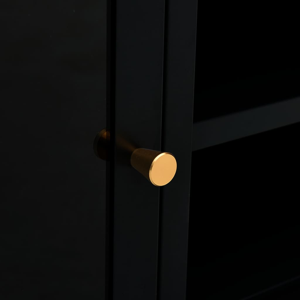 TV-Möbel DIV. TV-Bänk Svart 90x30x44 cm stål och glas