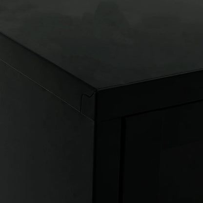 TV-Möbel DIV. TV-Bänk Svart 90x30x44 cm stål och glas