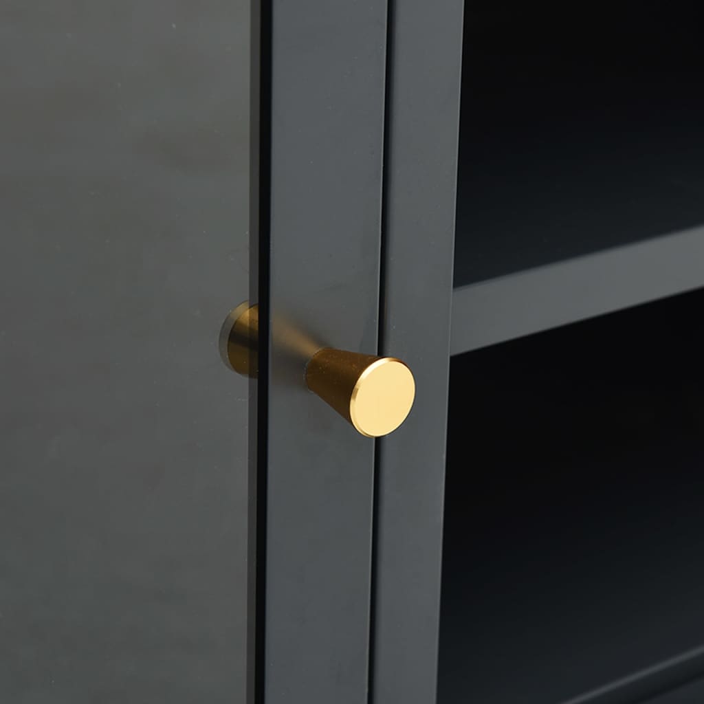 TV-Möbel DIV. TV-Bänk antracit 90x30x44 cm stål och glas