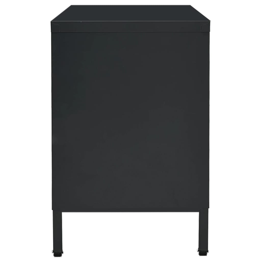 TV-Möbel DIV. TV-Bänk Svart 105x35x52 cm stål och glas