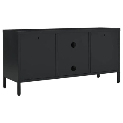 TV-Möbel DIV. TV-Bänk Svart 105x35x52 cm stål och glas