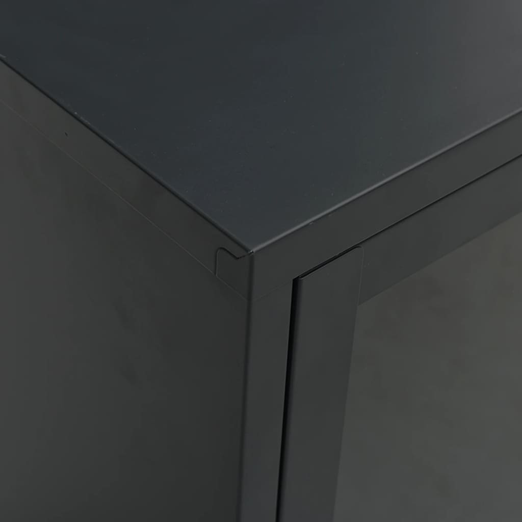 TV-Möbel DIV. TV-Bänk Svart 105x35x52 cm stål och glas