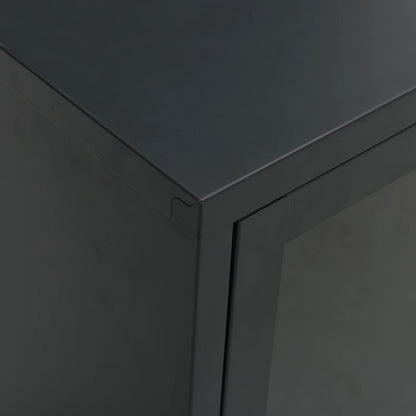 TV-Möbel DIV. TV-Bänk Svart 105x35x52 cm stål och glas