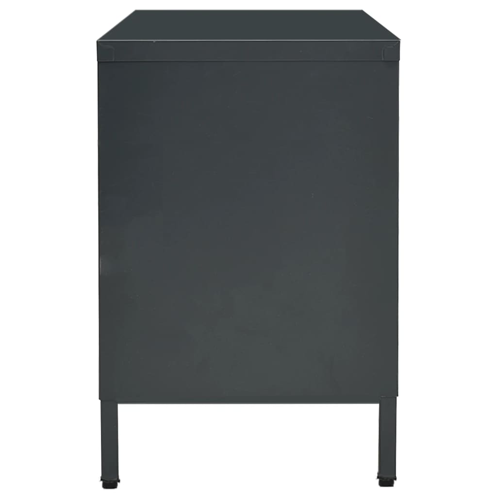 TV-Möbel DIV. TV-Bänk antracit 105x35x52 cm stål och glas