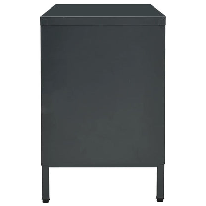 TV-Möbel DIV. TV-Bänk antracit 105x35x52 cm stål och glas