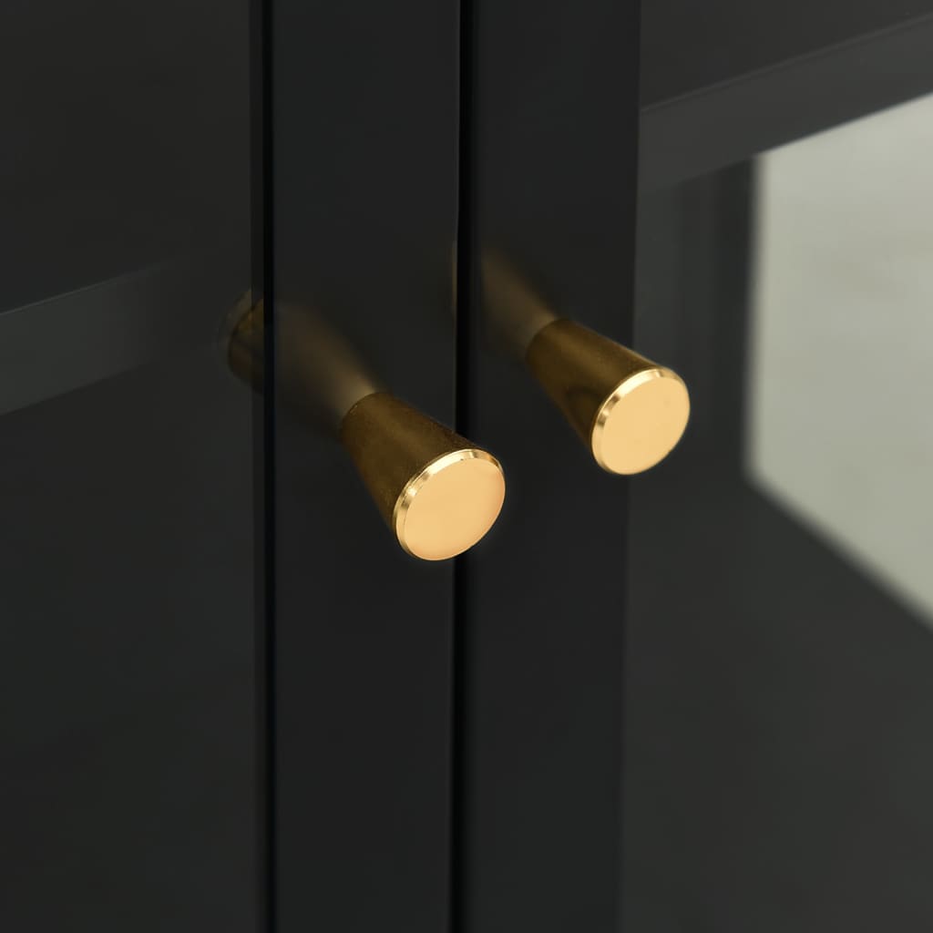 Skänk DIV. Svart 75x35x105 cm stål och glas