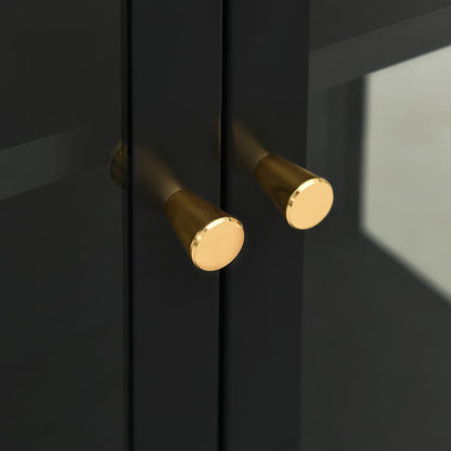 Skänk DIV. Svart 75x35x105 cm stål och glas