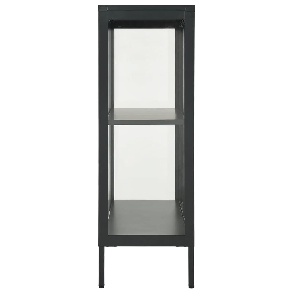 Skänk DIV. antracit 75x35x105 cm stål och glas