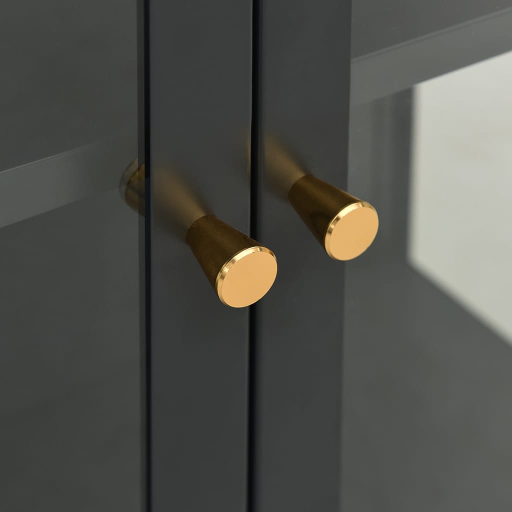 Skänk DIV. antracit 75x35x105 cm stål och glas