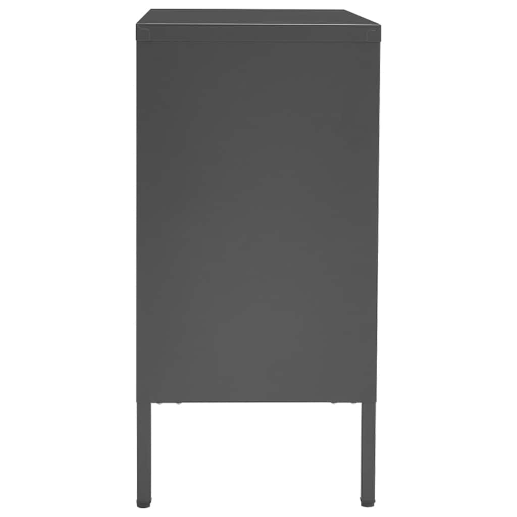 Skänk DIV. antracit 75x35x70 cm stål och härdat glas