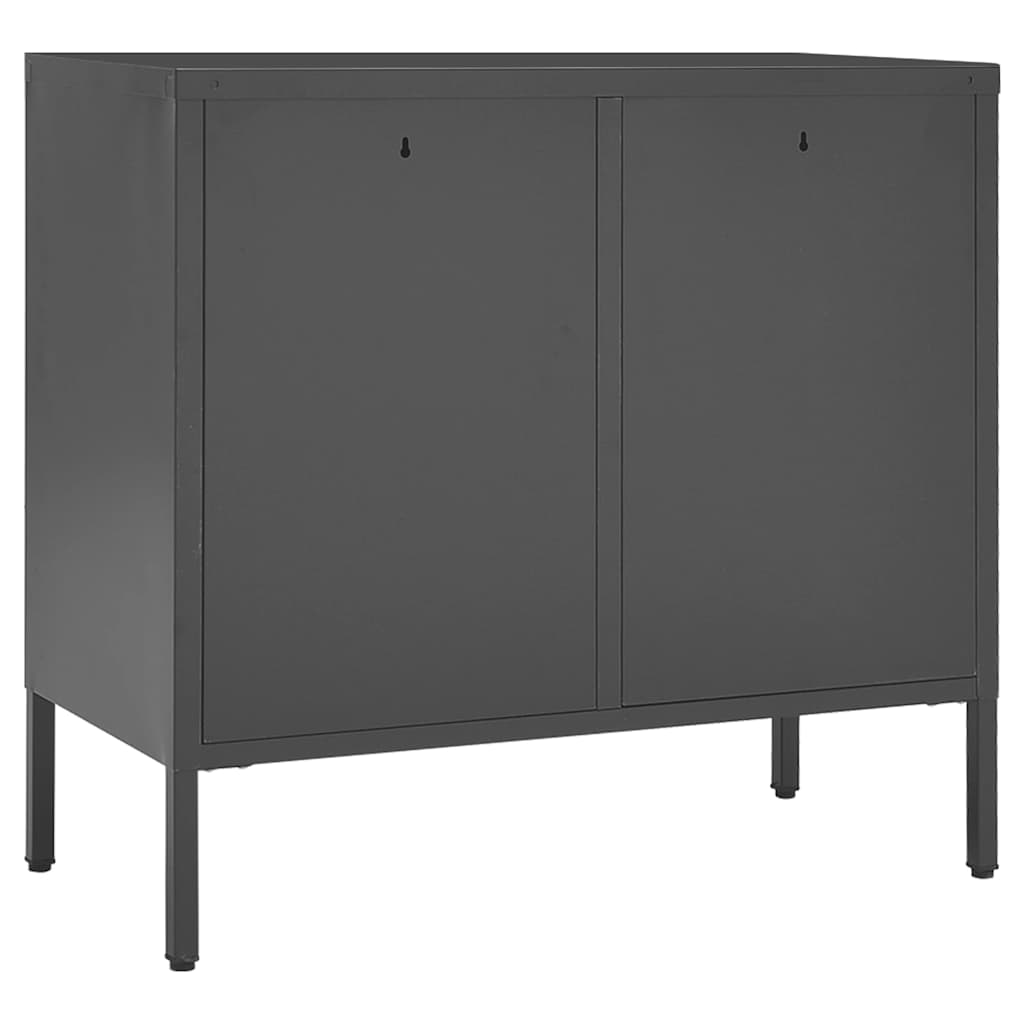 Skänk DIV. antracit 75x35x70 cm stål och härdat glas
