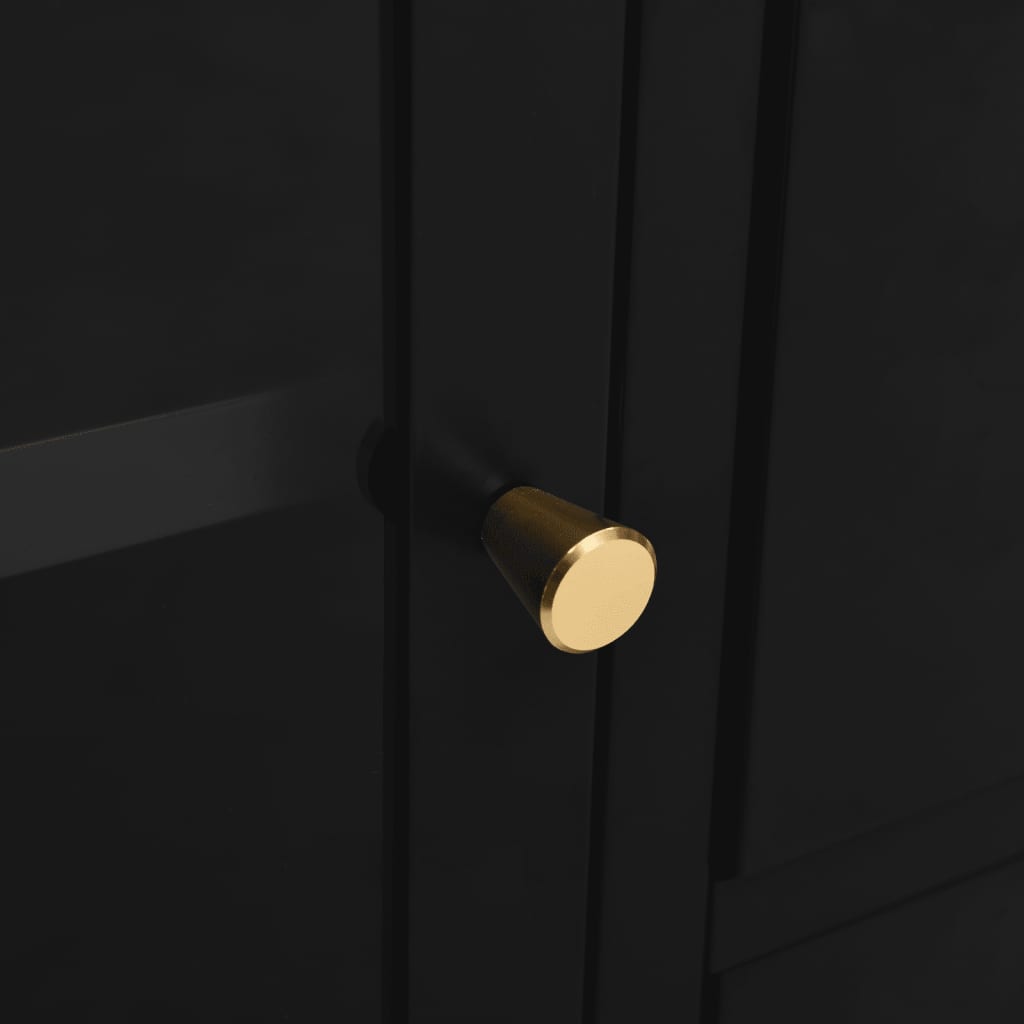 Skänk DIV. Svart 105x35x70 cm stål och härdat glas