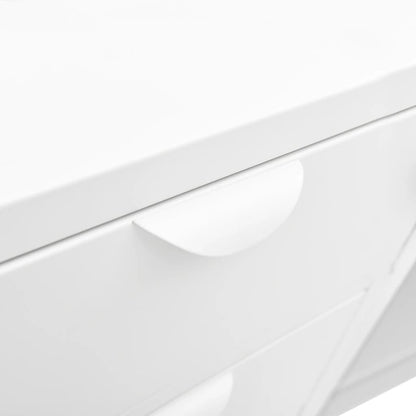 Skänk DIV. Vit 105x35x70 cm stål och härdat glas