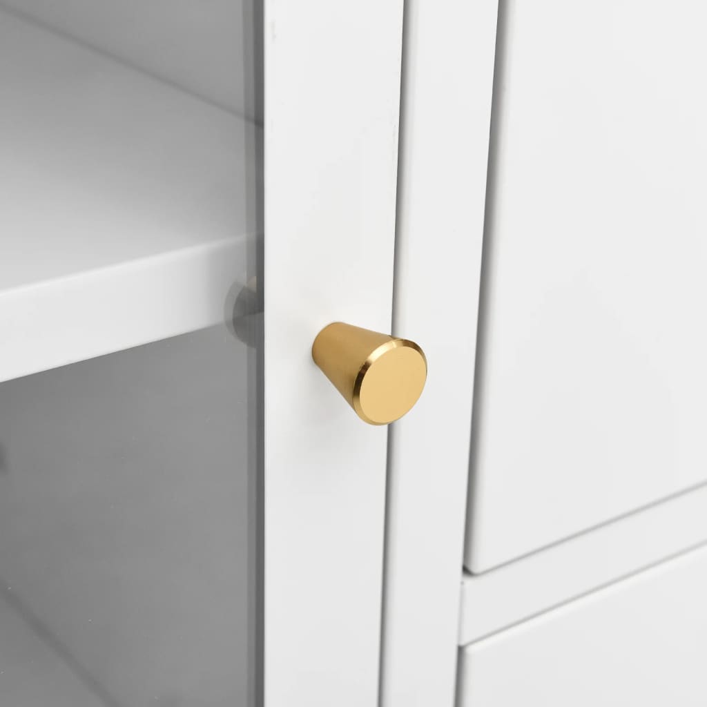 Skänk DIV. Vit 105x35x70 cm stål och härdat glas