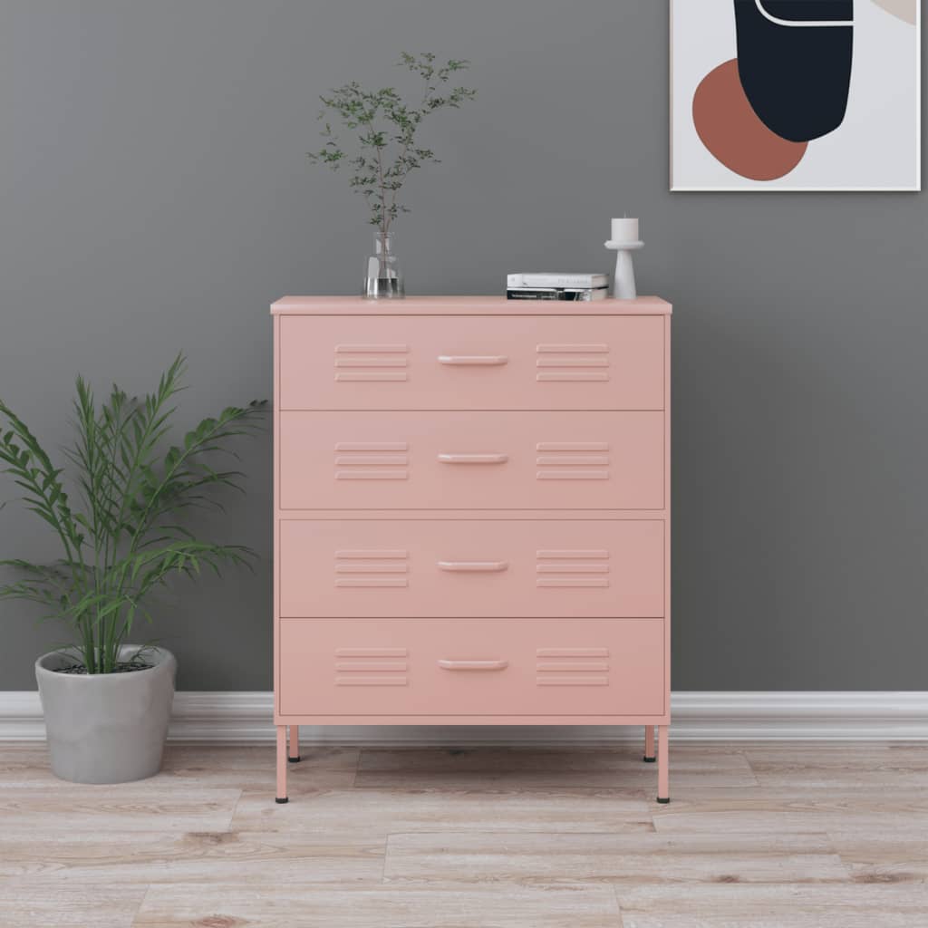 Byrå DIV. rosa 80x35x101,5 cm stål