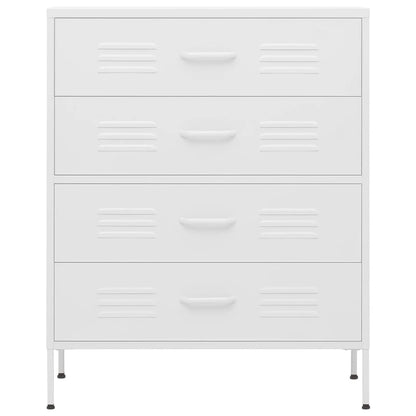 Byrå Vit 80x35x101,5 cm stål