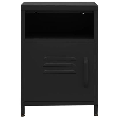 Sängbord Nattduksbord Svart 35x35x51 cm stål