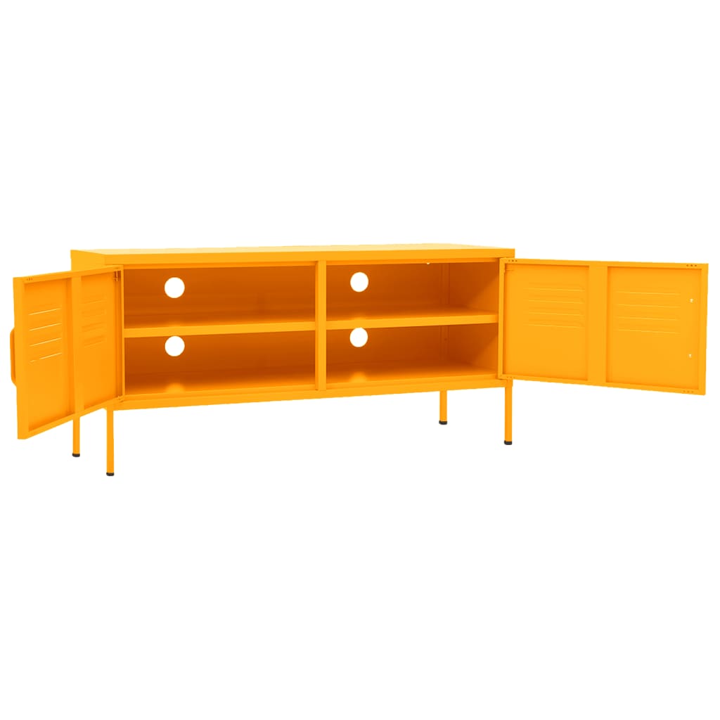 TV-Möbel DIV. TV-Bänk senapsgul 105x35x50 cm stål