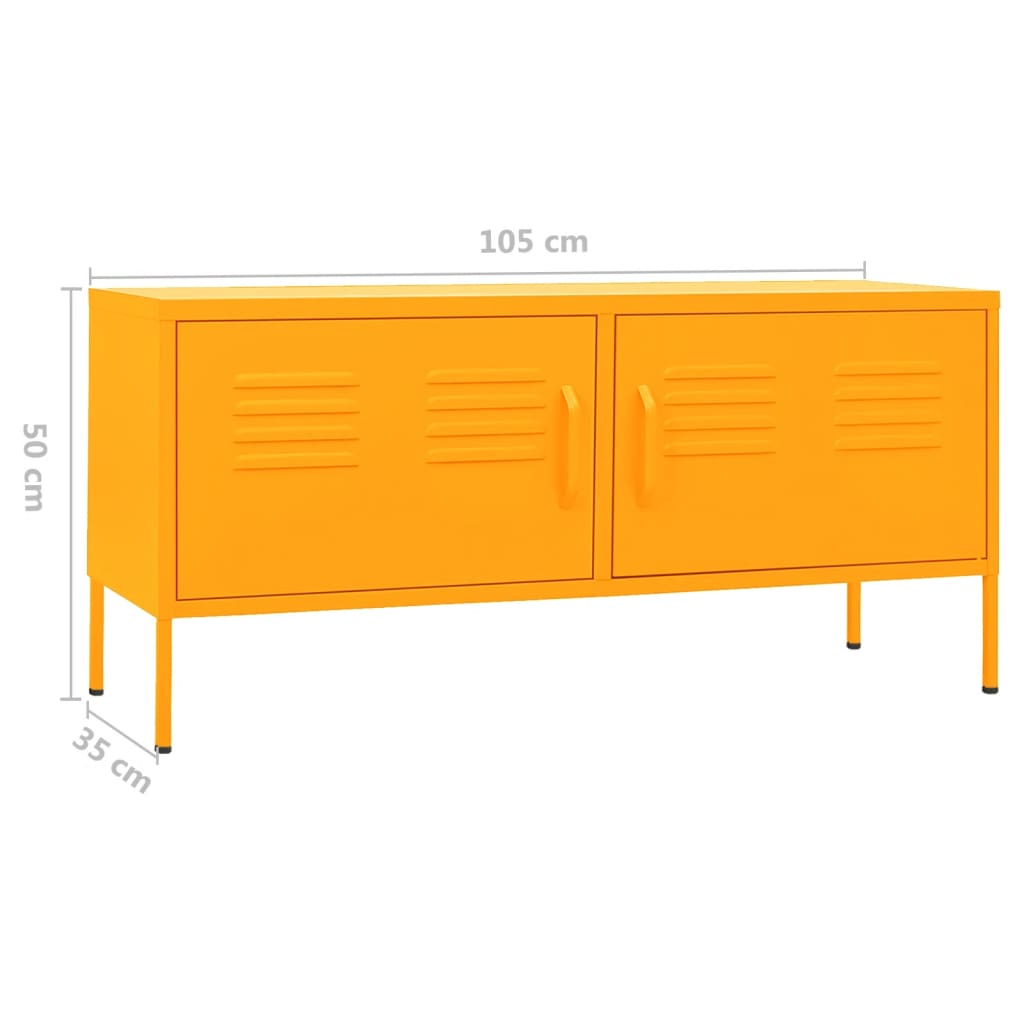 TV-Möbel DIV. TV-Bänk senapsgul 105x35x50 cm stål