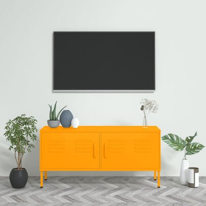 TV-Möbel DIV. TV-Bänk senapsgul 105x35x50 cm stål