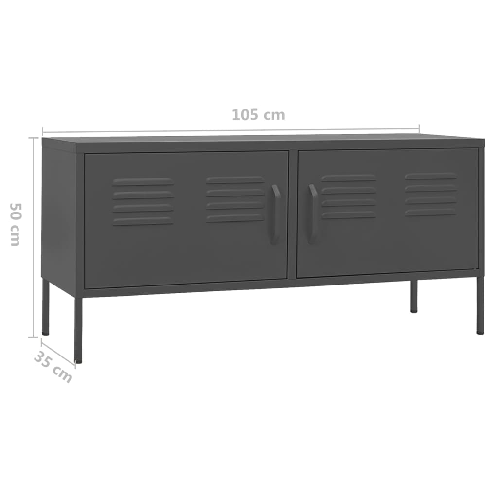 TV-Möbel DIV. TV-Bänk antracit 105x35x50 cm stål