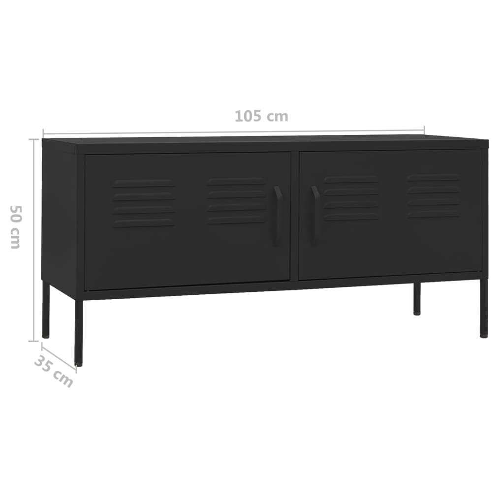 TV-Möbel DIV. TV-Bänk Svart 105x35x50 cm stål