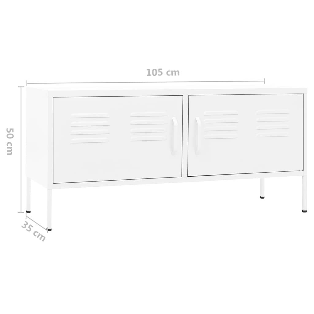TV-Möbel DIV. Vit TV-Bänk 105x35x50 cm stål