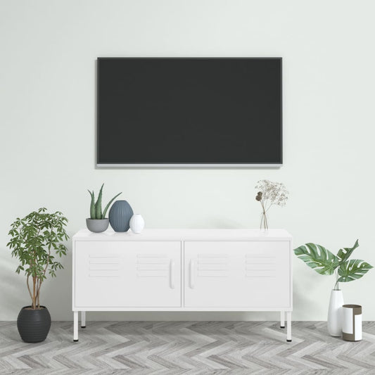 TV-Möbel DIV. Vit TV-Bänk 105x35x50 cm stål