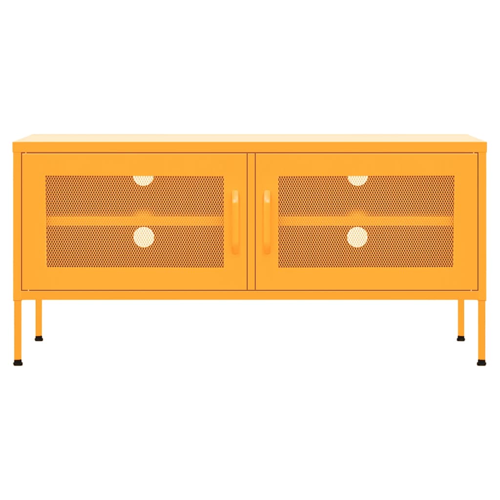 TV-Möbel DIV. TV-Bänk senapsgul 105x35x50 cm stål