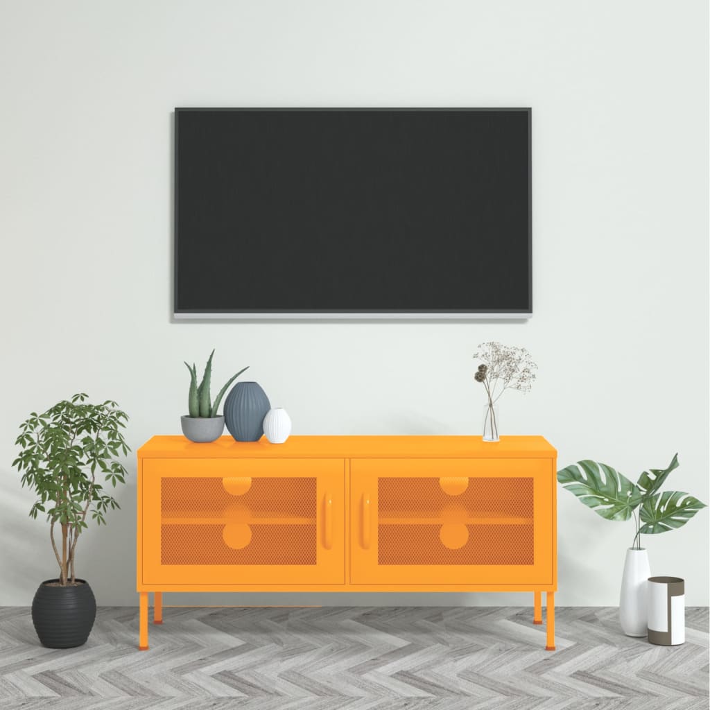 TV-Möbel DIV. TV-Bänk senapsgul 105x35x50 cm stål