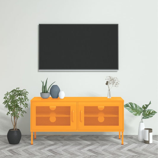 TV-Möbel DIV. TV-Bänk senapsgul 105x35x50 cm stål