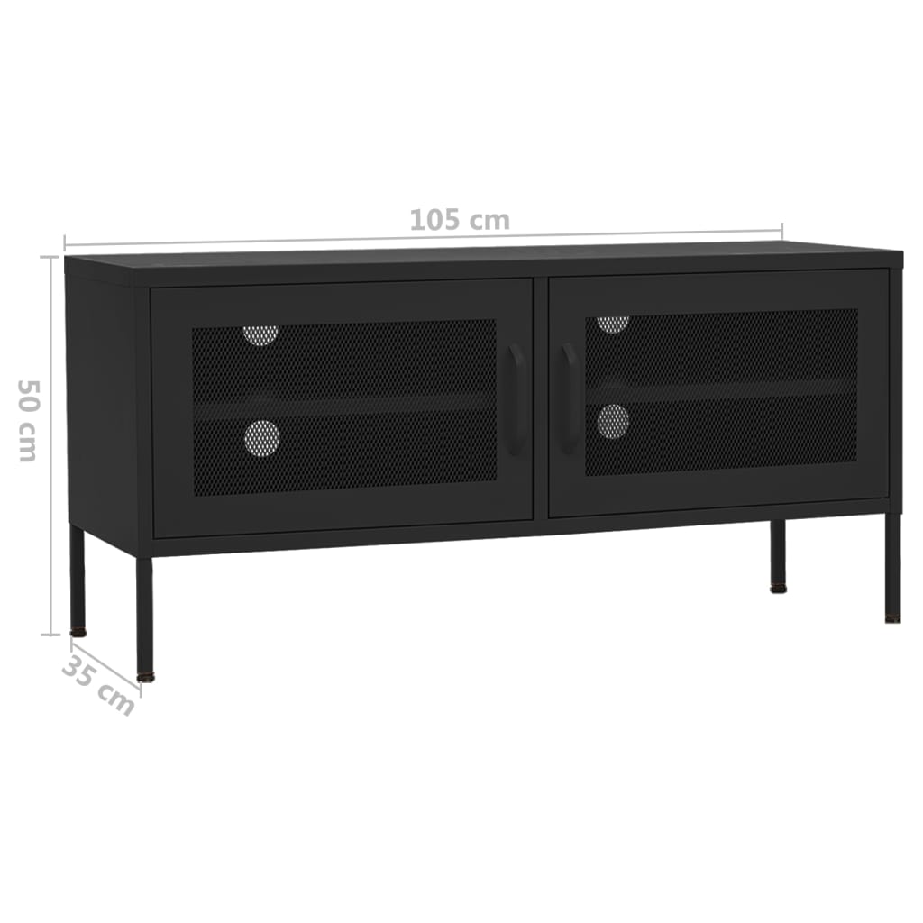 TV-Möbel Svart TV-Bänk 105x35x50 cm stål