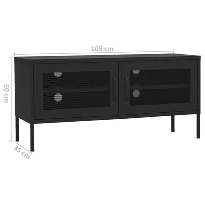 TV-Möbel Svart TV-Bänk 105x35x50 cm stål
