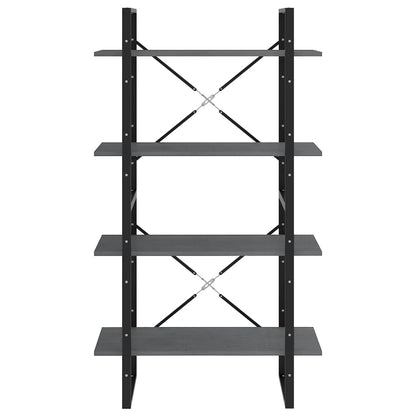 Bokhylla Grå 4 hyllplan 80x30x140 cm massiv furu