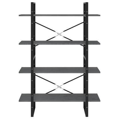 Bokhylla Grå 4 hyllplan 100x30x140 cm massiv furu