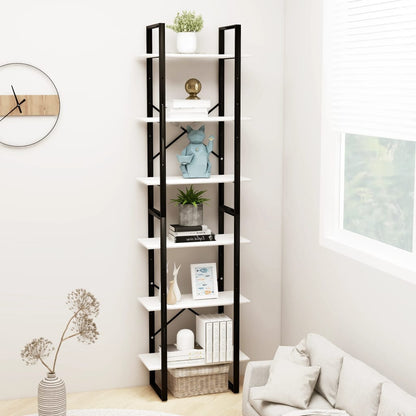 Bokhylla Svart Vit 60x30x210 cm massiv furu