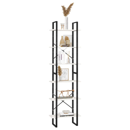 Bokhylla Svart Vit 60x30x210 cm massiv furu