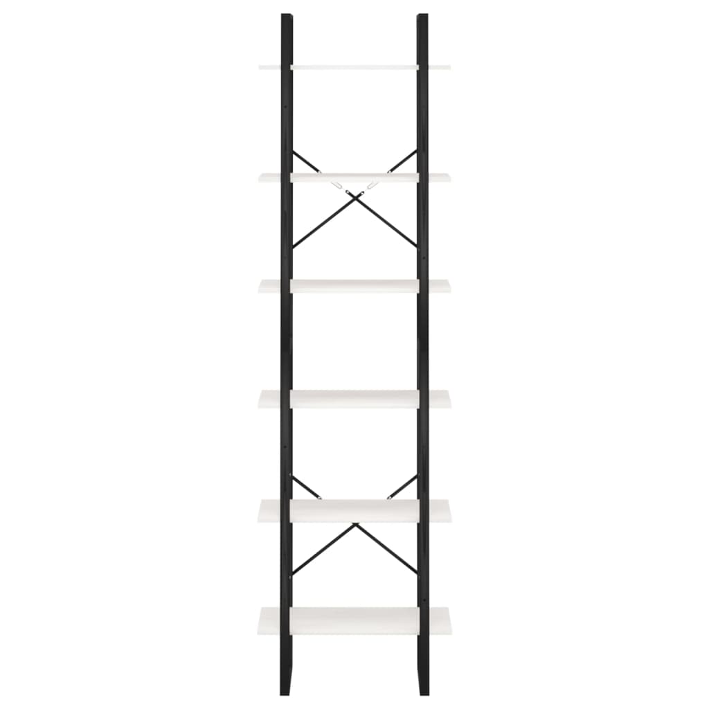 Bokhylla Svart Vit 60x30x210 cm massiv furu