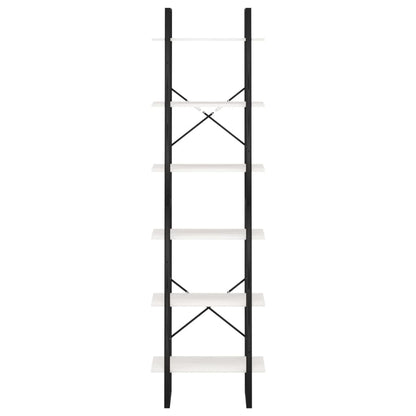 Bokhylla Svart Vit 60x30x210 cm massiv furu