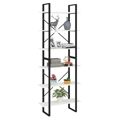 Bokhylla Svart Vit 80x30x210 cm massiv furu