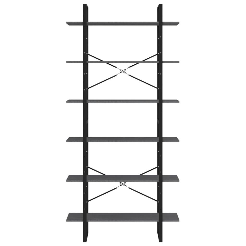 Bokhylla Grå 100x30x210 cm massiv furu
