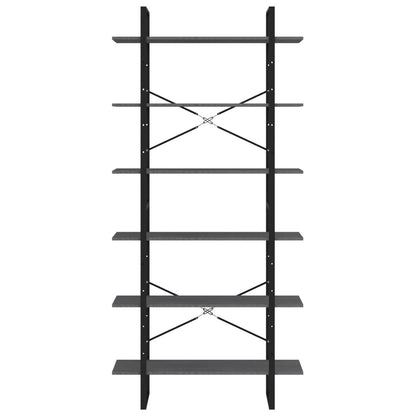 Bokhylla Grå 100x30x210 cm massiv furu