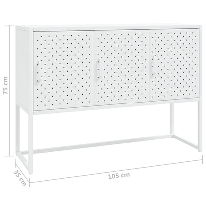 Skänk vit 105x35x75 cm stål