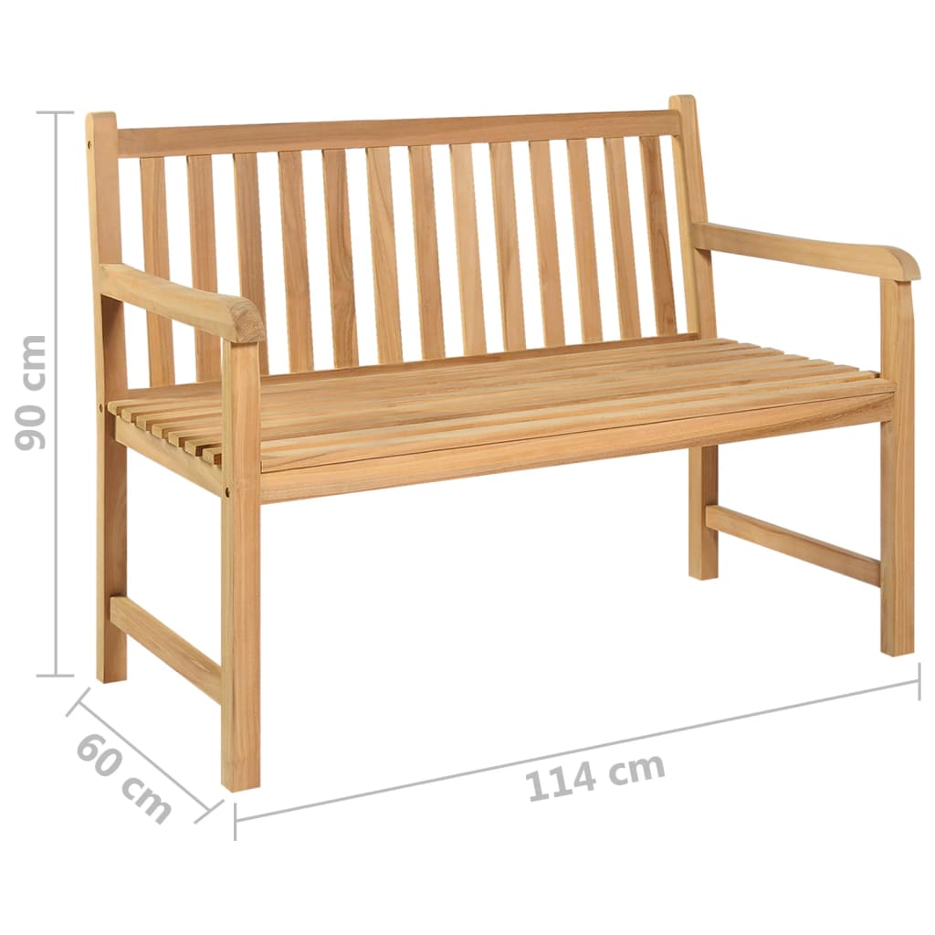 Trädgårdsbänk Trä 114 cm massiv teak