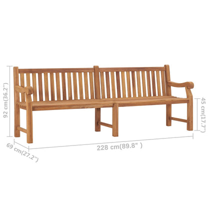 Trädgårdsbänk Trä 228 cm massiv teak