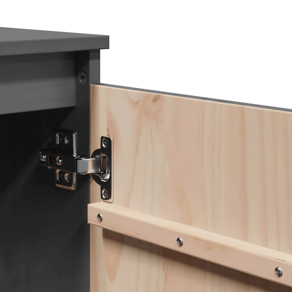 Skåp Grå 60x36x65 cm massiv furu