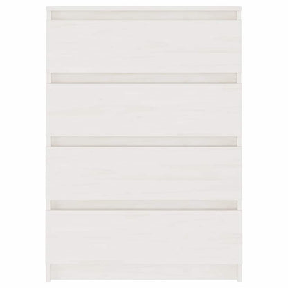 Byrå Vit 60x36x84 cm massiv furu